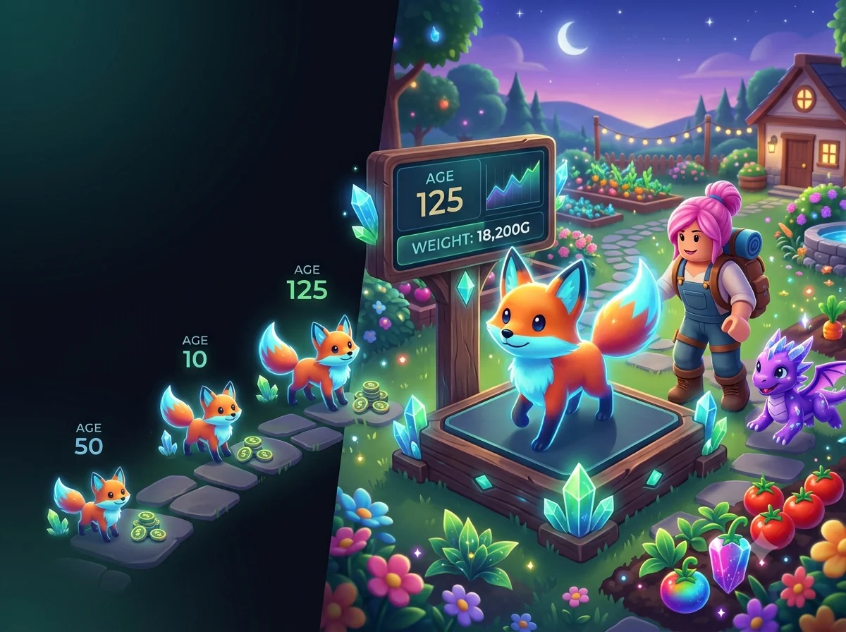 Grow a Garden pet weight by age calculator
